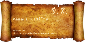 Vasadi Klára névjegykártya