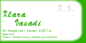 klara vasadi business card